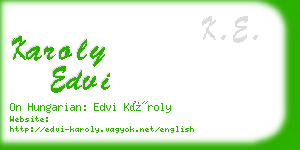 karoly edvi business card